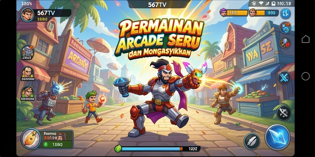 Screenshot utama 567TV menampilkan gameplay seru pada kategori Arcade.