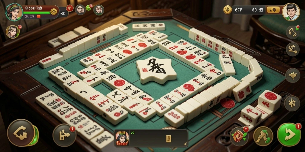 Tampilan menarik dari gameplay Mahjong di 6CF.