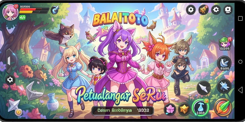 Tampilan menarik dari gameplay BALAITOTO dengan karakter anime.