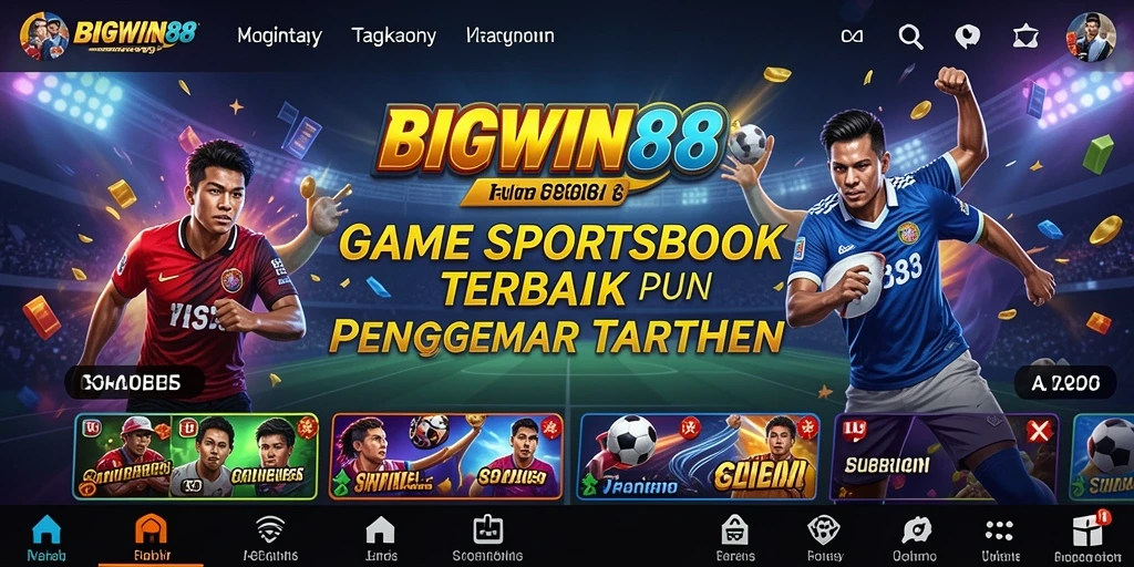 Tampilan gameplay utama BIGWIN88 dengan taruhan olahraga.