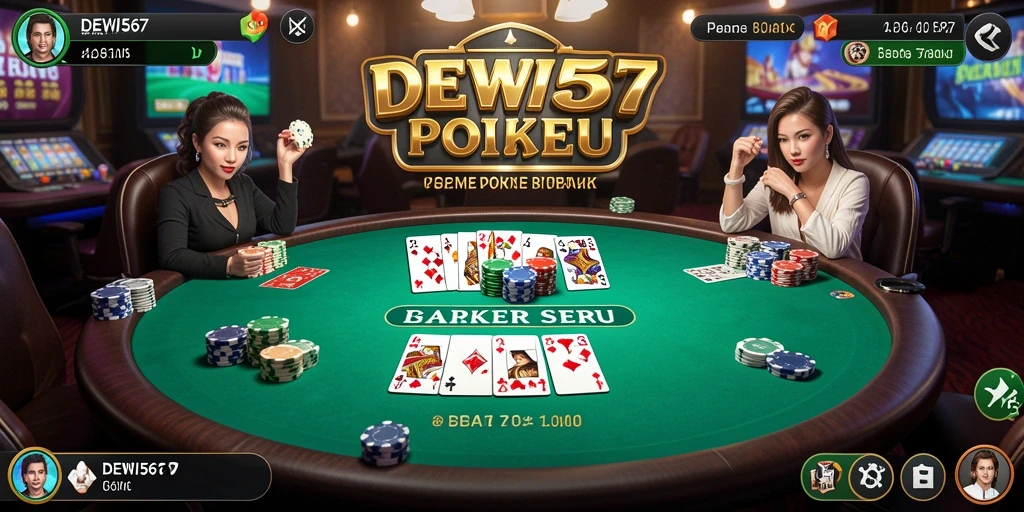 Screenshot gameplay DEWI567 dengan suasana permainan poker yang mendebarkan.