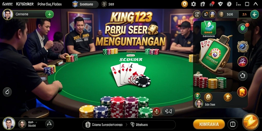 Tampilan gameplay Poker di KING123 yang menarik dan interaktif.
