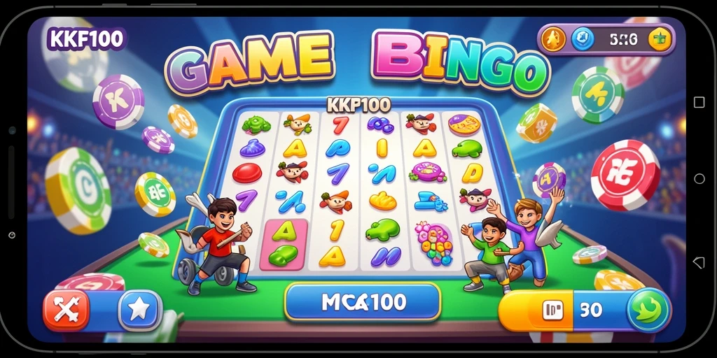 Screenshot gameplay KPK100 yang menunjukkan momen seru saat bermain Bingo.