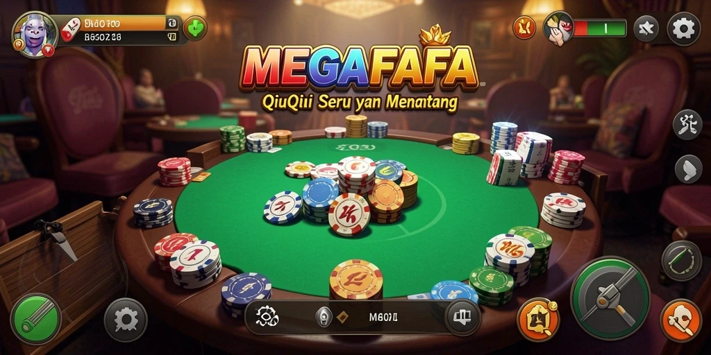 Screenshot utama MEGAFAFA menampilkan gameplay seru QiuQiu.