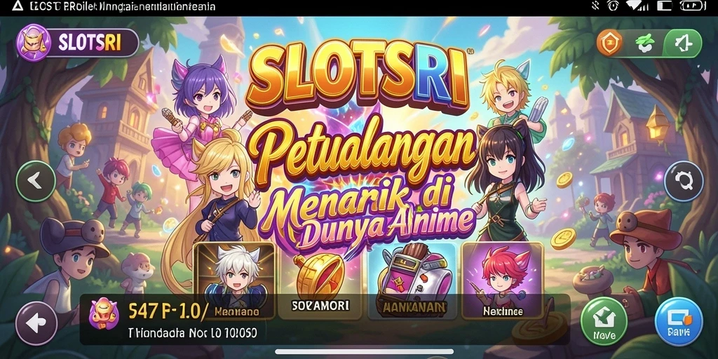 Tangkapan layar SLOTSRI menampilkan karakter Anime dalam aksi slot yang seru.