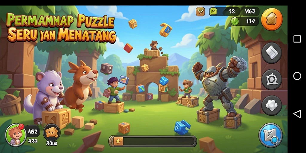 Tampilan gameplay seru W67 yang menantang teka-teki.